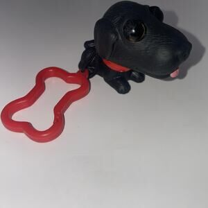 ARTIST INTERNATIONAL BIG HEAD BLACK LABRADOR PUPPY DOG 1.25" X 2" BACKBACK CLIP